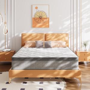 Queen Mattress,10 Inch Gel Memory Foam and Innerspring Hybrid Mattress in a Box with Individual Pocket Spring for Motion Isolation & Silent Sleep,CertiPUR-US,100 Nights Trial