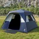 EVER ADVANCED 6 Person Blackout Camping Tent Instant Cabin Tents for Family with Rainfly, 60s Easy Setup, Water-Resistant (Grey)
