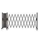 GYMTIME Expandable Metal Barricade, Safety Barrier with Casters, Flexible Mobile Gate, 23 Feet, Brown, Adjustable Temporary Fence for Garden Indoor