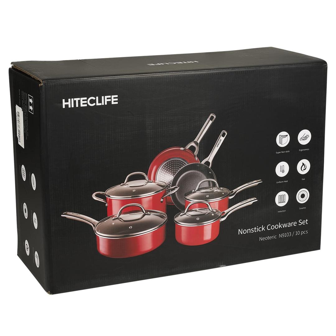 Hiteclife 10 Pieces Nonstick Cookware Set