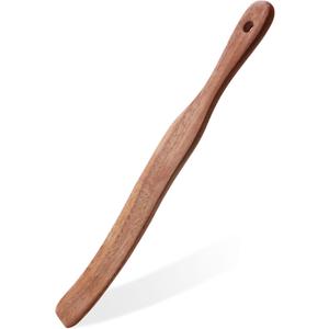 Spurtle for Sourdough Starter, Mixing, dough whisk, Reaching Bottom of Jar, Natural from High Moist Resistance Teak, wooden bread making tools, NonStick Cookware