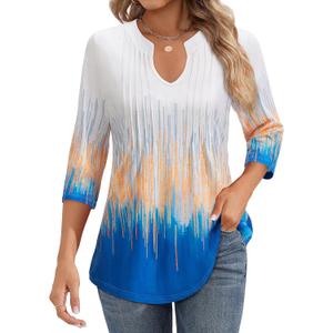 Long Sleeve Shirts for Women 2026 Spring Dressy Casual Blouses Pleated Crewneck Tunic Tops for Leggings Cute Tee (White, L)