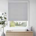ChrisDowa Cordless Free-Stop100% Blackout Blinds for Windows, Roller Windows Shades with Thermal Insulated, UV Protection Fabric for Living Room, Office and Home.Grey,52" W X 72" H