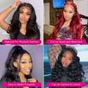 Body Wave Lace Front Wigs Human Hair Pre Plucked 13x4 Lace Frontal Wigs Human Hair for Black Women 180% Density Brazilian Glueless Wigs Human Hair 26 Inch