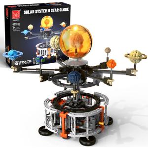 Solar System Building Set for Kids, STEM Toys with Rotatable Handle and Mechanical Gears, Space Toys for Home/School Science Learning, Birthday Gifts for Boys Girls Ages 6-12(1282pcs)