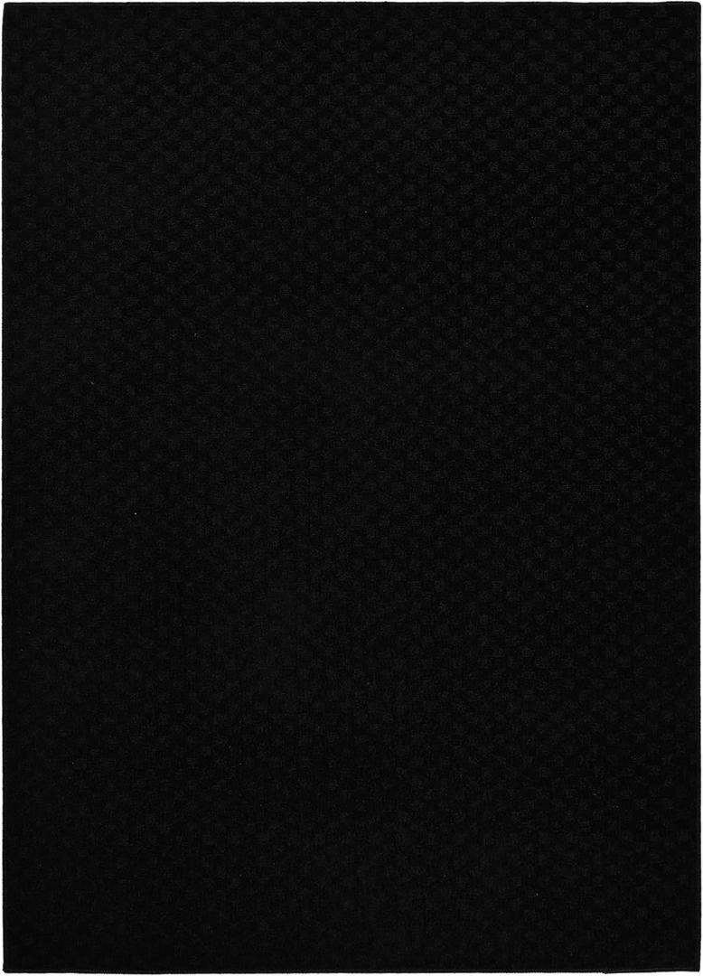 Garland Rug Medallion 12' x 15' Black Non Slip Polypropylene Area Rug- Ideal for Living Rooms & Hallways, Stylish & Durable for High-Traffic Areas