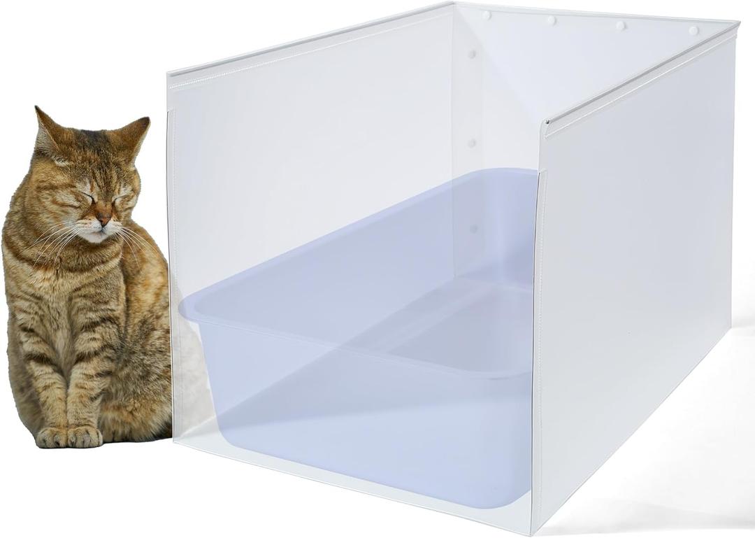 1Pc Large Cat Litter Box Enclosure, Pee Shields High Side Litter Box Enclosure, Cat Litter Box Splash Guard, Cat Box Enclosure with Shield