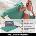 4Monster Quick Dry Travel Towel with Case & Carabiner Super Absorbent Microfiber Gym & Camping Towel. Compact, Lightweight, Fast Drying for Beach, Swimming, Hiking, Backpacking
