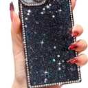 Owncase for iPhone 13 Pro Max Case Glitter, Crystal Diamonds Shiny Bling Sparkly Electroplated Edge Shockproof Soft TPU Bumper Phone Case for Women Girls, Silver