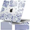 DONGKE for MacBook Air 13 Inch (13.6 Inch) Case, M5/M4/M3/M2 Chip 2026 2025 2024 2023 2022, Hard Plastic Printed Cover with Screen Protector & Keyboard Cover & Dust Plugs, Toile Pattern