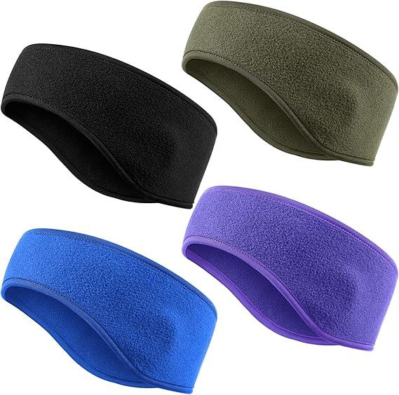 Syhood 4 Pieces Kids Fleece Headband Winter Ear Headbands Warmer Ear Muff for Child Outside Sporting Running