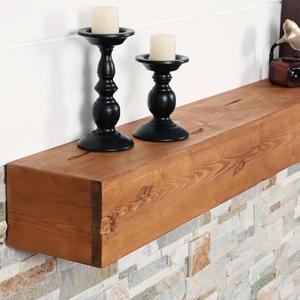 G GOOD GAIN Fireplace Mantel Handmade Distressed, 54x8x6inch, Rustic | Solid Wood, Floating Mantel Shelf, Handcrafted, Wall-Mounted, Easy Hook Hanging, for Over Fireplace Livingroom Wall Decor