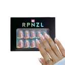 Press On Nails I Salon-Quality Reusable Manicure Set I 32 Nails in 16 Sizes with Glue & Adhesive Tabs - Long-Lasting, Damage-Free Wear (French Toast)