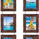 Collage Picture Frames 5x7, Wall Hanging with 3 Opening, Engineered Wood Frames 2 Pack (Brown)