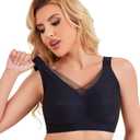 Minimizer Bras for Women Wireless Sports Bras with Support Comfortable Smoothing Everyday Bra (32C-46DD)