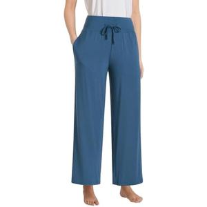Pintage Women's Petite Lounge Pants With Pockets Wide Leg Size L