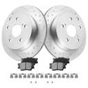 MOTOREVO Front Geomet Brake Rotors Kit for RAV4 [2019-2024, 305mm12.01in] Automotive Replacement Vented Coated Drilled Slotted Brake Discs and Ceramic Brake Pads 2019 2020 2021 2022 2023 2024