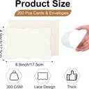 200 Pack Blank Cards and Envelopes 5 x 7, (Unfolded) Flat Cream Cardstock and A7 Envelopes, Self Seal for Wedding, Invitations, DIY Greeting Cardstock, Thank You Cards & All Occasion