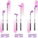 Franklin Sports Kids Golf Set - Youth Adjustable Plastic Golf Club Set - Kids Plastic Golf Set with Bag & Balls - Adjustable Length Clubs for Toddlers - Pink