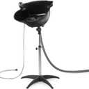 Portable Freestanding Shampoo Bowl Sink, Adjustable Height, Black
