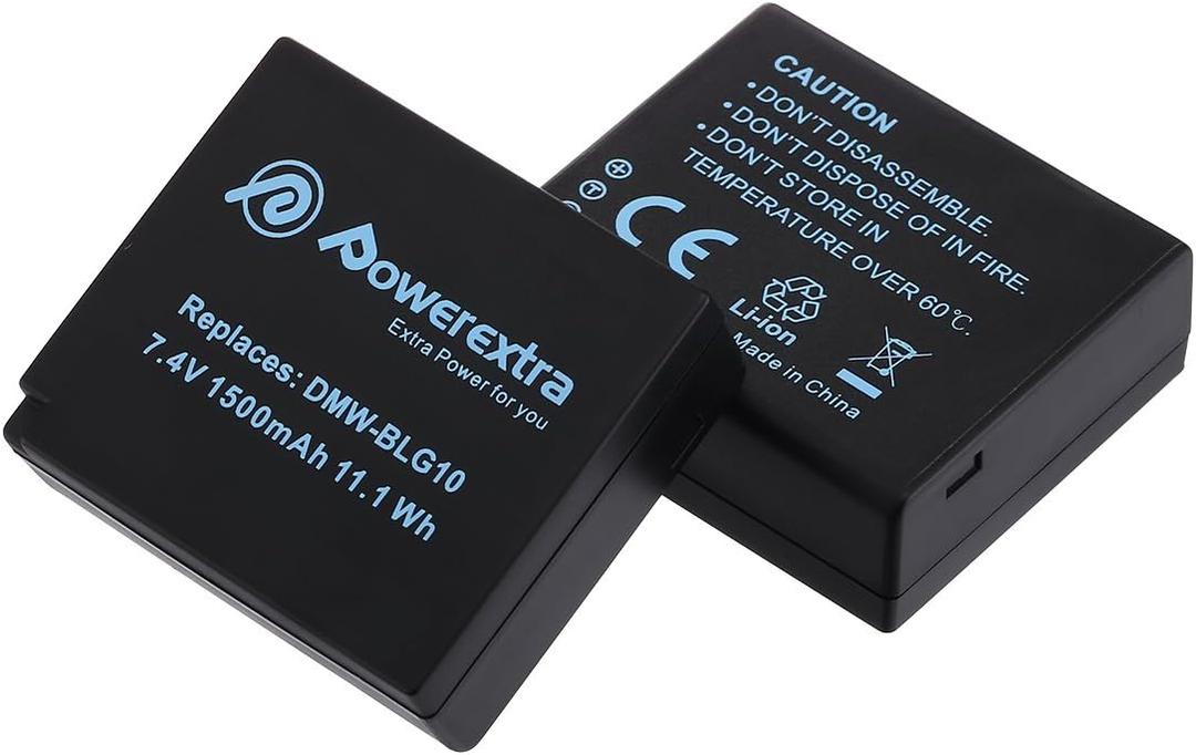 Powerextra 2 Pack DMW-BLG10 Batteries for Panasonic Lumix DC-ZS80, DC-GX9, DC-LX100 II, DC-ZS200, DC-ZS70, DMC-GX80, DMC-GX85, DMC-ZS60, DMC-ZS100, DMC-GF6, DMC-GX7K, DMC-LX100K