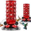 MrCrafts 2Pcs Window Hummingbird Feeder 16oz - Attract 8X More Hummingbirds with Red Diamond-Textured Glass, Ideal for Attracting Wild Birds Outdoor, Bird Watching Gift for Women & Nature Lovers