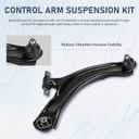 Front Lower Control Arms Fit for Nissan Rogue 2008-2013 08-13 Rogue Select 2014-2015 14-15 with Inner Outer Tie Rods End Suspension Kit-8PC
