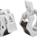 2 Olympic Barbell Clamps - Solid ABS Locking Barbell Collars with Quick Release - for Professional Training Strong Lifts and Olympic Training- Set of 2 (White)