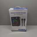 Karaoke Machine, Portable Bluetooth Karaoke Speaker with 2 Wireless Microphones, PA System for Adults Kids with LED Lights & Echo Adjustment, Supports TWS/TF/USB/AUX for Home Party (T03-2 MICS)