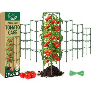 Legigo 6 Pack 65 Inch Tomato Cage for Garden, Heavy-Duty Tomato Trellis Plant Support Stakes, Adjustable Garden Trellis Plant Cage for Climbing Plants Peppers Outdoor Raised Garden Bed and Vegetables