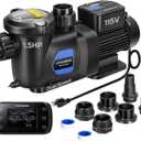 VIVOHOME 1.5HP Pool Pump Dual Speed with Remote Timer 115V
Wireless Control, Fast Self-Primming Motor, 4 Program Segment, for in/Above Ground Pools, Saltwater Pools