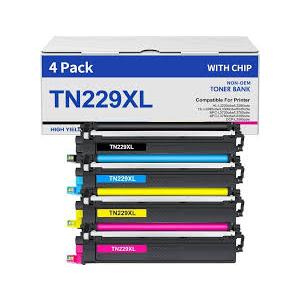 TN229XL Toner Cartridges 4 Pack Compatible for Brother TN229 with MFC-L3720CDW MFC-L3780CDW MFC-L3765CDW MFC-L8395CDW HL-L3220CDW HL-L3280CDW HL-L3295CDW HL-L3300CDW HL-L8245CDW
