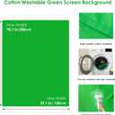 Green Screen Backdrop Kit, Portable Greenscreen Background with T-Shaped Stand, 5 Clamps & Carrying Bag for Photography, Streaming, Zoom, Gaming, (Green, 6.5 Feet X 5.0 Feet)