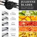 Adjustable Mandoline Slicer for Kitchen - Stainless Steel Vegetable Slicer Julienne Cutter with Ultra Sharp Blades 5-in-1 Vegetable Shredder for Onion, Potato Chip, French Fry