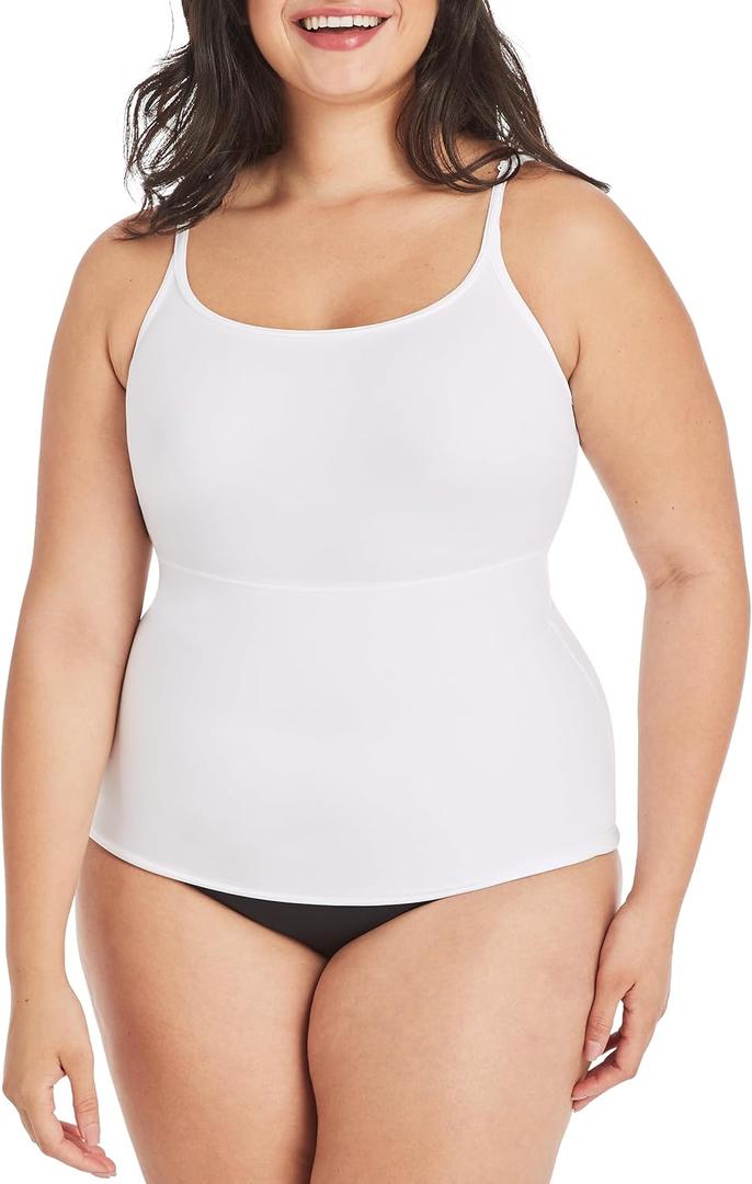 Maidenform Women's Shapewear Cami Tank Top, Tummy Control Shapewear for Women, Back-smoothing Fajas Cami (Plus Size, Too) (XL)