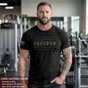 Freedom T Shirt, American Flag Shirt, Freedom Shirts for Men, Patriotic Shirts for Men (Black, L)