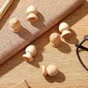 Pinkunn 50 Pcs Wood Finials Dowel Rods Caps 1-1/16 Inch Tall with 3/8 Inch Hole Unfinished Wood Drawer Knobs Pulls Handles Small Acorn Wooden Rods Caps for Crafts, DIY, Cabinet, Furniture