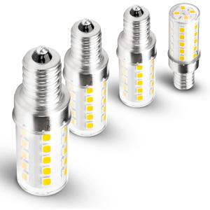 E12 LED Bulb Dimmable Equivalent 25W-40W 4000K Natural White Candelabra Base AC120V 450lm 4W T6 C7 E12 Candle Small Base for Ceiling Fan Chandelier Pendant Lighting Salt Lamp Wall Sconce, 4 Pack