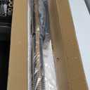 47" LED Wooden Rectangle Chandelier for Dining Room, Mid-Century Modern Dimmable Hanging Light with 59" Adjustable Wires, Wood Grain Finish Ceiling Fixture