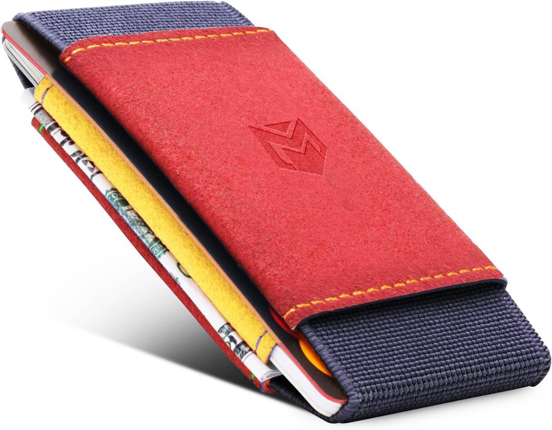 Elastic Wallet for Men & Women – Slim Minimalist Front Pocket Credit Card Holder, Stretch Fabric Design Fits 10 Cards & Cash – Compact Everyday Carry Wallet for Travel & Daily Use