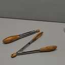 Baderke 2 Pcs Olive Wooden Kitchen Tongs for Cooking Wooden Utensil Set Salad Tongs with Wood Tips for Serving Salad Flipping Burgers Grilling and Much More, 11.4 Inch