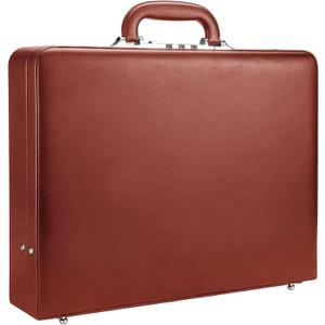 Briefcases for Men, Professional Leather Briefcase with Lock, Hard Shell Business Brief Case, Attache Case for 15.6" Laptop, Mens Hard Briefcase for Work Office Travel (Brown)