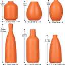 Orange Ceramic Bud Vases Set of 6, Farmhouse Decor, Fireplace Decor, Mantle & Shelf Decor, Home Decoration for Living Room, Entrance, Bathroom, Kitchen & Office, Coffee Table Decor, Bud vases in Bulk
