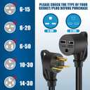 Kanayu 20ft 30A NEMA 6-30 Extension Cord, 6-30P Male Plug to 6-30R Female Receptacle Power Cord with Handle for Welder Compressor Heater, STW 10 AWG/3C, 250V, 7500W, ETL Listed