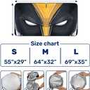 GENANY Black Yellow Masked Eyes Windshield Sun Shade 64x32 Inch Silver Car Shade for SUV Truck Summer Parking Heat Blocker