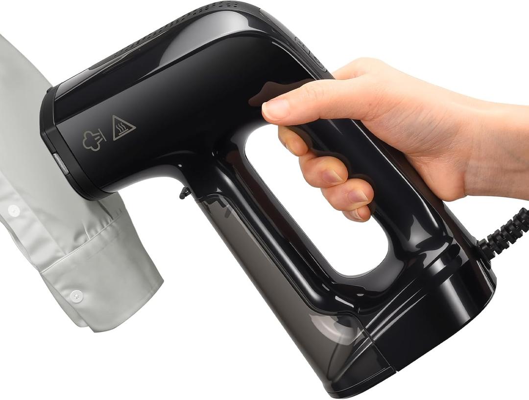 Vacuum Steamer for Clothes, 3200Pa Suction Handheld Clothes Steamer, Dual Mode, LED Display, Portable Travel Steamers for Clothes, Steaming & Ironing 2 In 1, 160ml Water Tank (for 110-120V) - Black