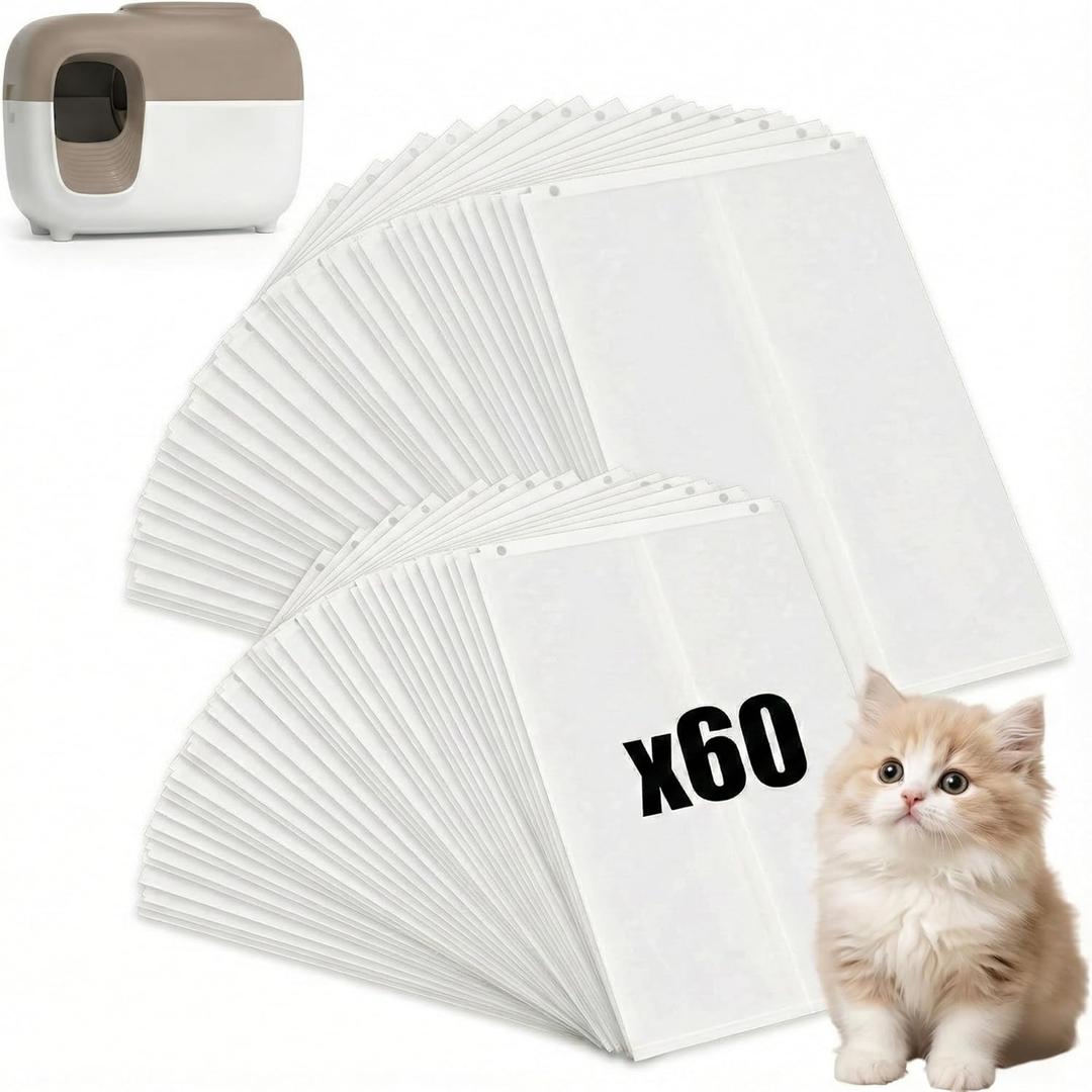60 Pack Cat Litter Bags Compatible for PetSnowy Snow+ Self-Cleaning Cat Litter Box, Heavy Duty Waste Drawer Liners, Leak-Proof & Tear-Resistant Refills with Superior Odor Control (Custom Fit)
