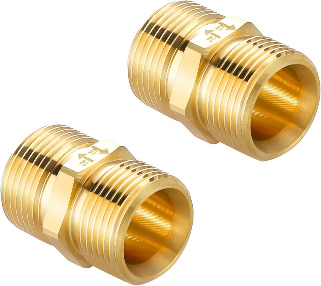 M MINGLE Pressure Washer Adapter, Metric M22 15mm Male Thread to M22 14mm Male Fitting, 4500 PSI, 2 Pack