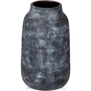 Briful Ceramic Flowers Vase Home Decor, Kitchen Dining Farmhouse Table Vases, Rustic Vintage Living Room Bathroom Bedroom Decorations for Office Coffee Desk Fireplace Shelf Mantel (11” Tall) (Light Slate Gray)