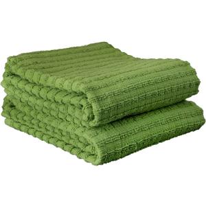 Ritz Royale Collection 100% Combed Terry Cotton, Highly Absorbent, Oversized, Kitchen Towel Set, 28" x 18", 2-Pack, Solid Cactus Green